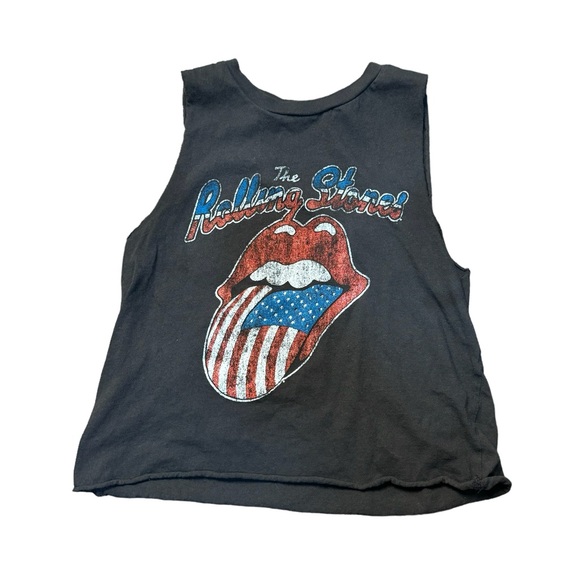 the Rolling Stones | Tops | Rolling Stones Gray Cropped Tank Top With ...